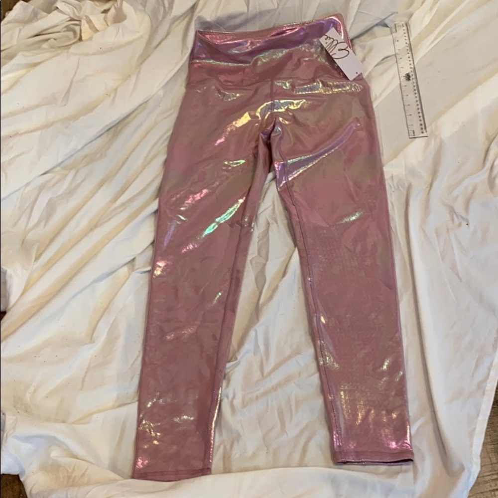 Pink, Shiny Workout leggings
